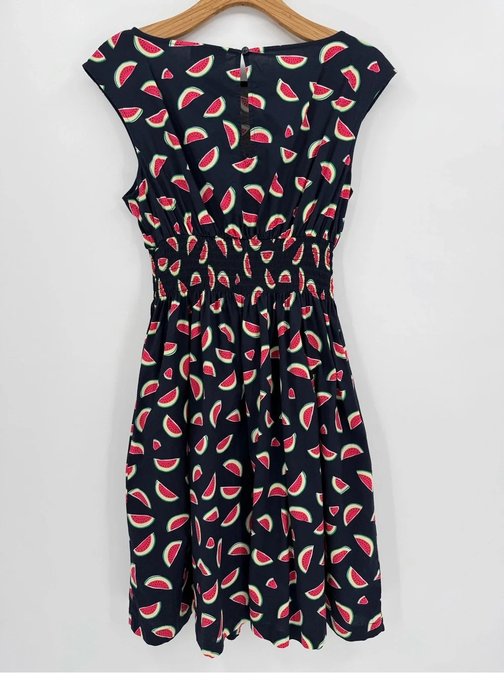 Kate Spade Watermelon Summer Party Blaire Dress Fit Flare in Parisian Navy L